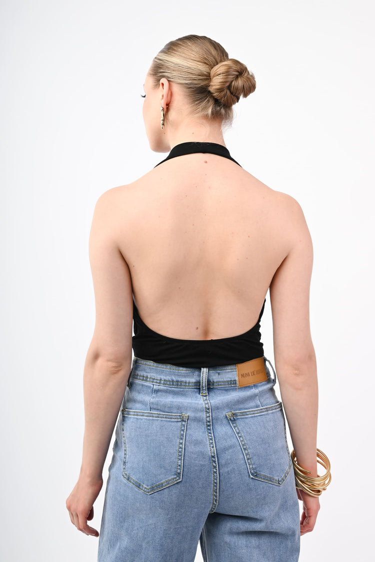 Viscose draped bodysuit