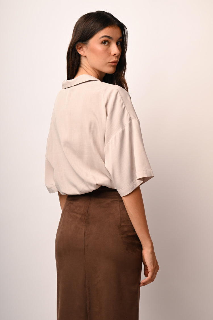 Balloon cropped shirt