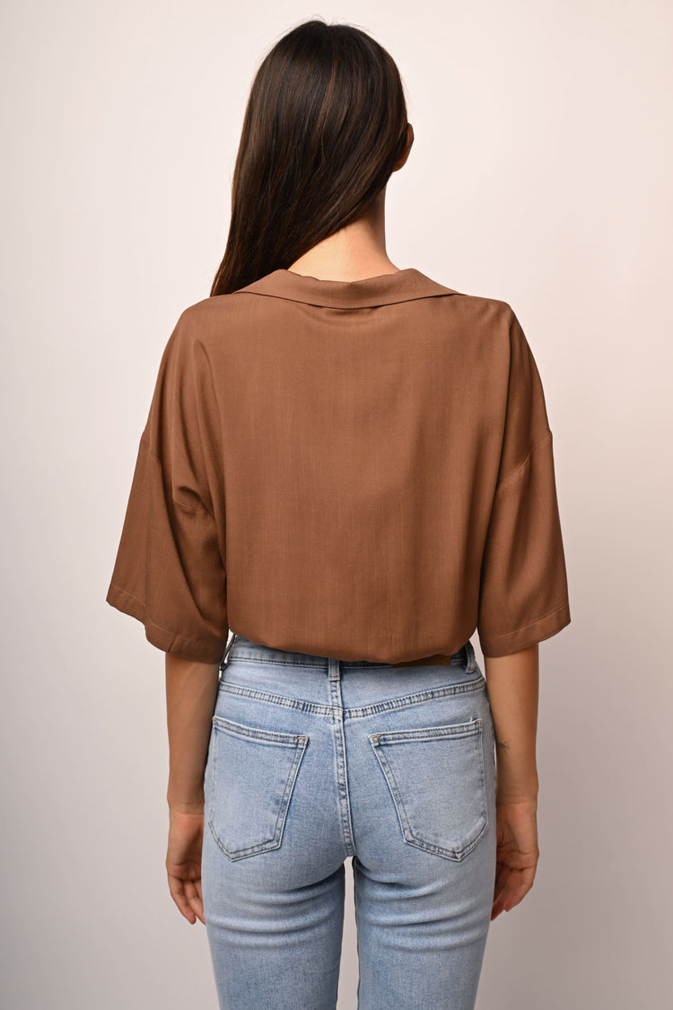 Balloon cropped shirt