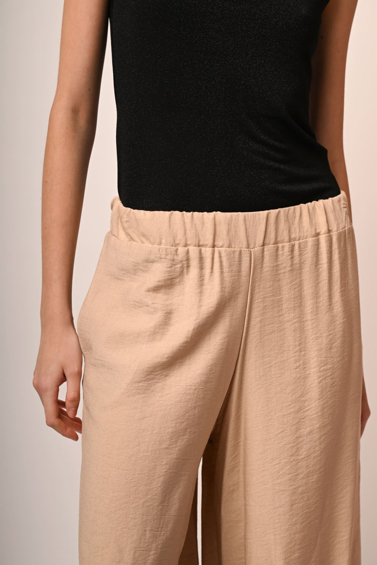 Viscose-blend cropped trousers