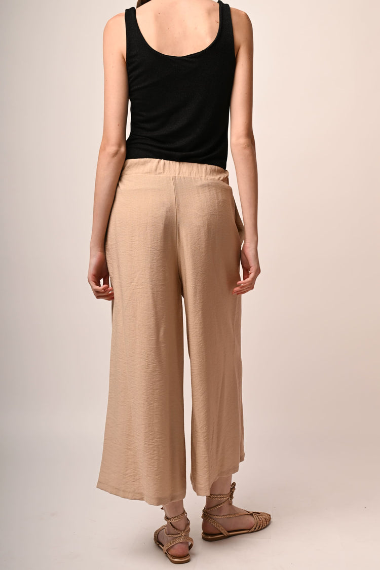 Viscose-blend cropped trousers