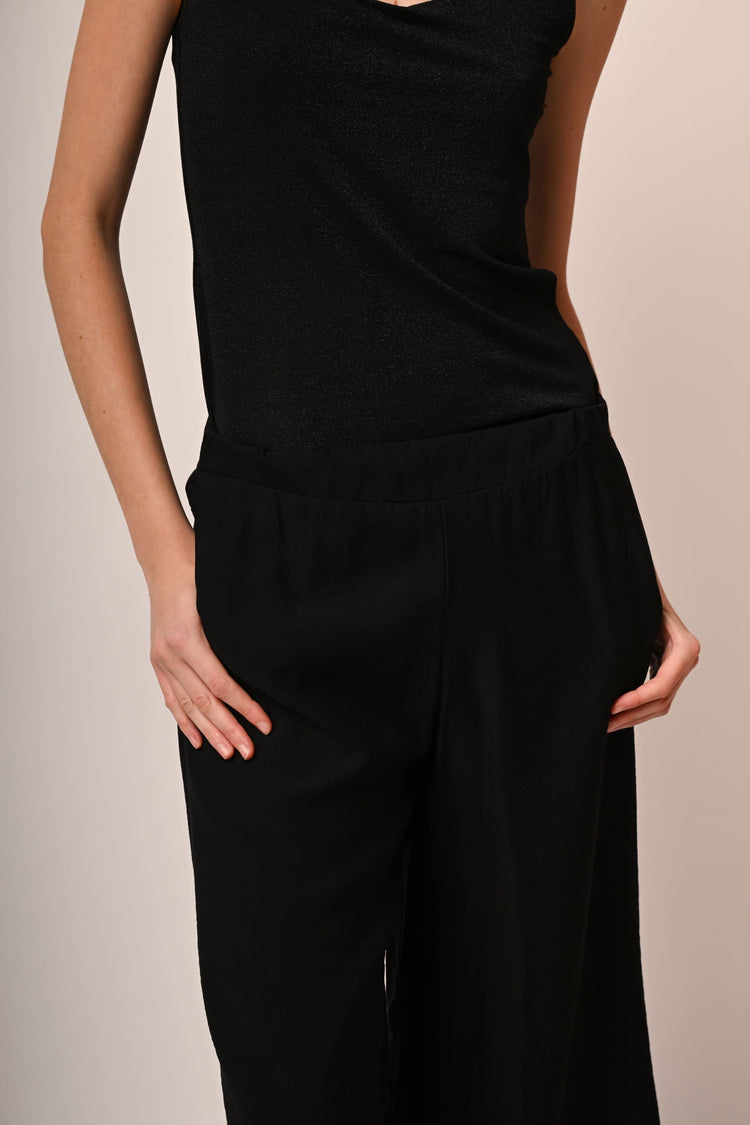 Viscose-blend cropped trousers