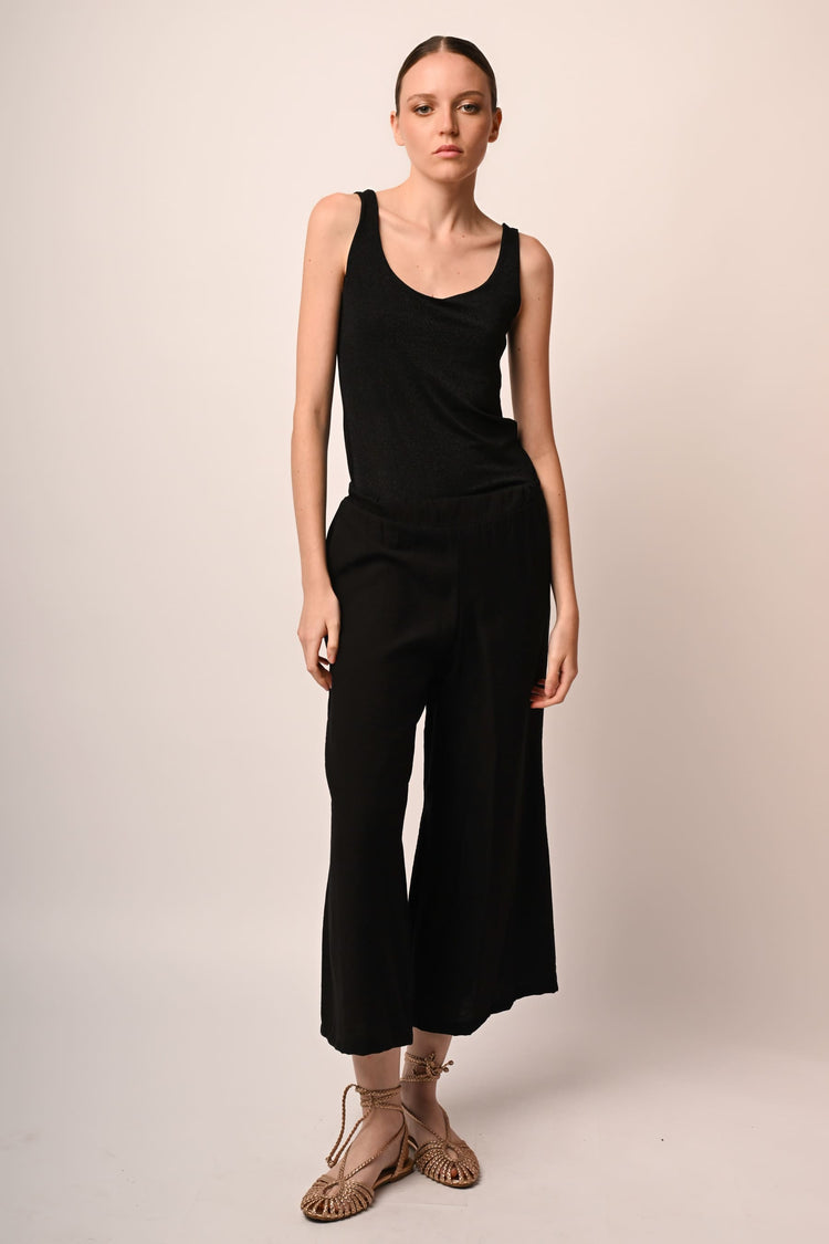 Viscose-blend cropped trousers