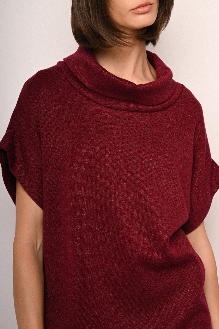 Lurex knit sweater mini dress