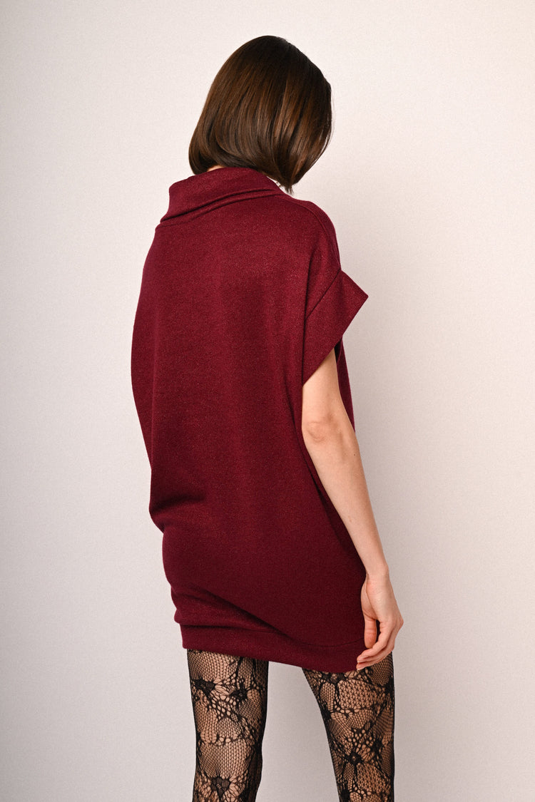 Lurex knit sweater mini dress