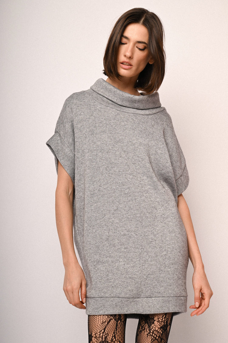 Lurex knit sweater mini dress