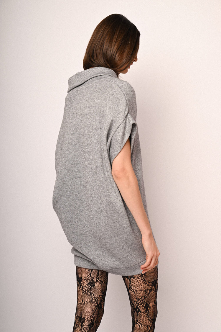Lurex knit sweater mini dress