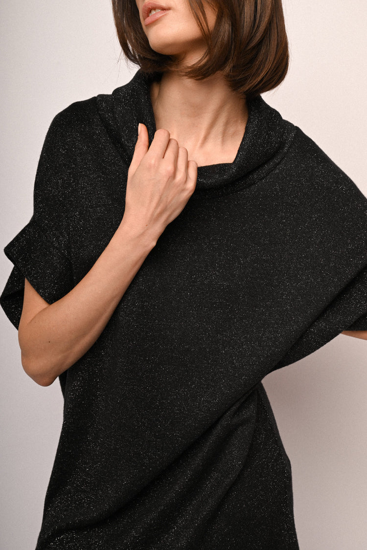 Lurex knit sweater mini dress
