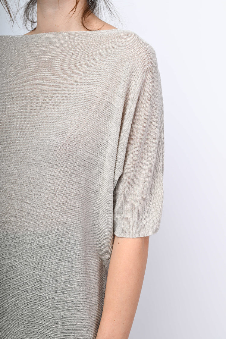 Lamé knit oversized sweater
