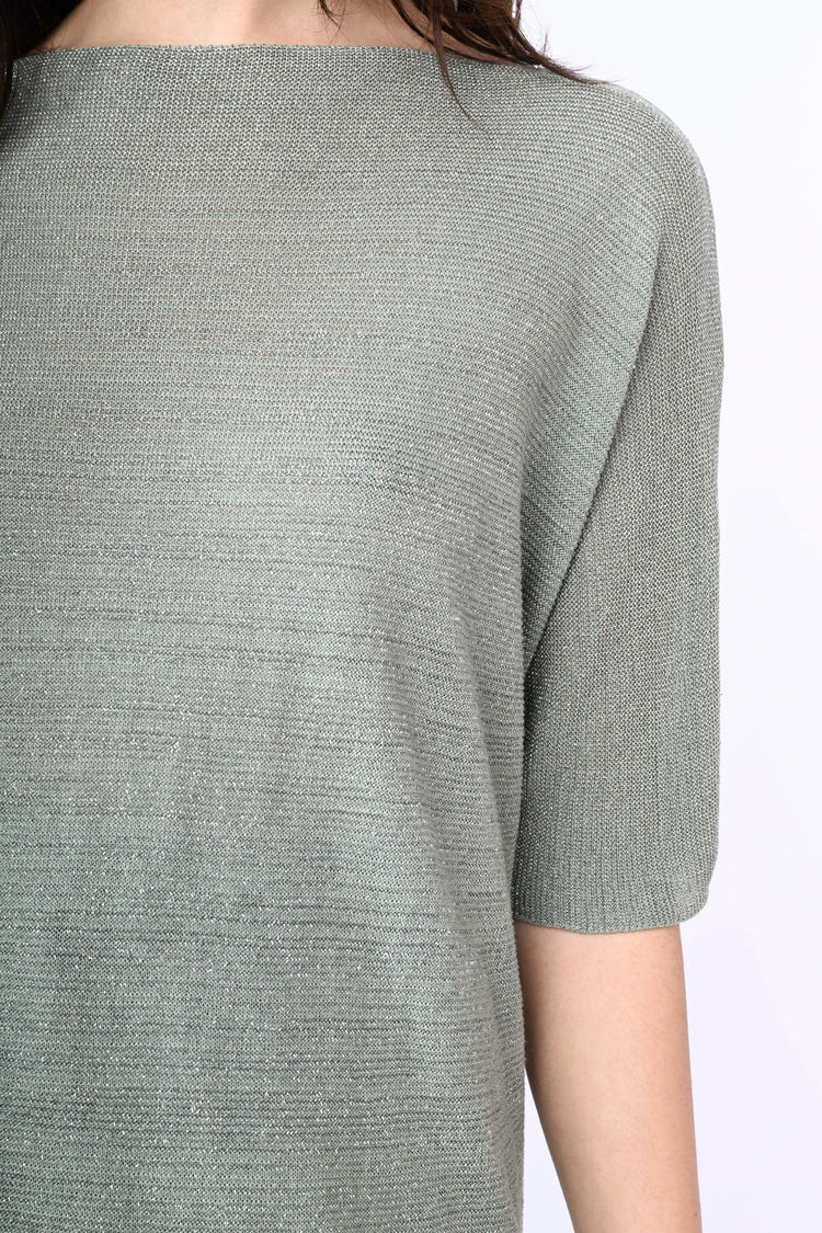 Lamé knit oversized sweater