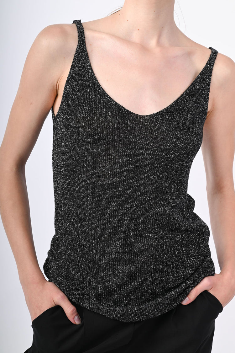 Lurex knit tank top