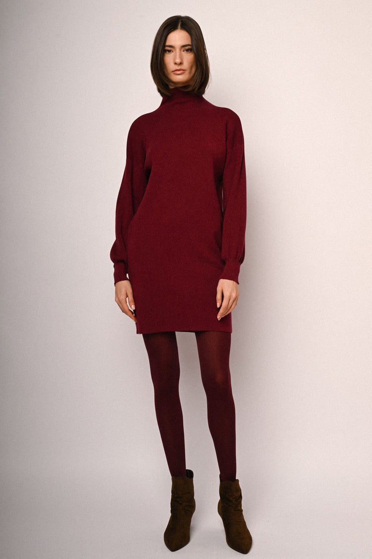 Long sleeved knit mini dress