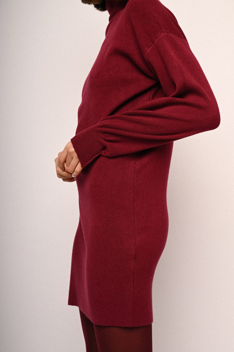 Long sleeved knit mini dress