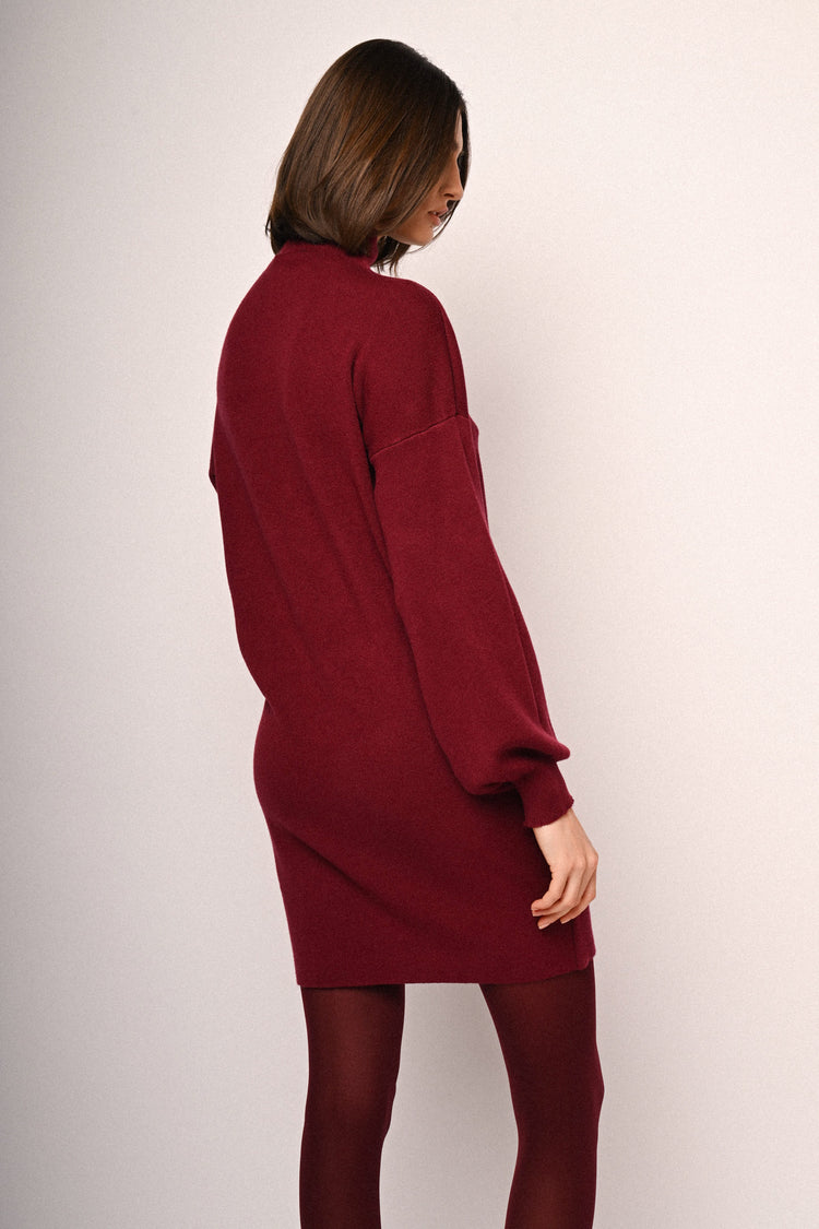 Long sleeved knit mini dress