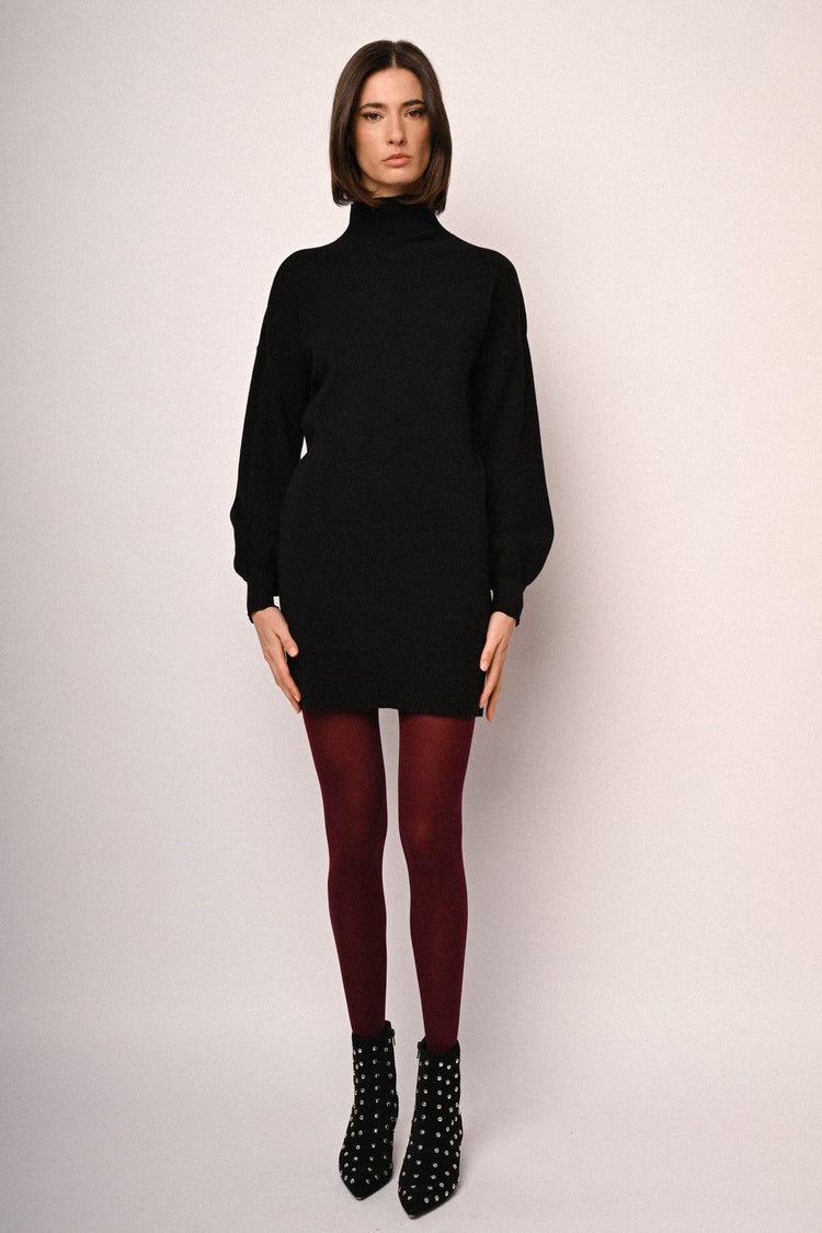 Long sleeved knit mini dress