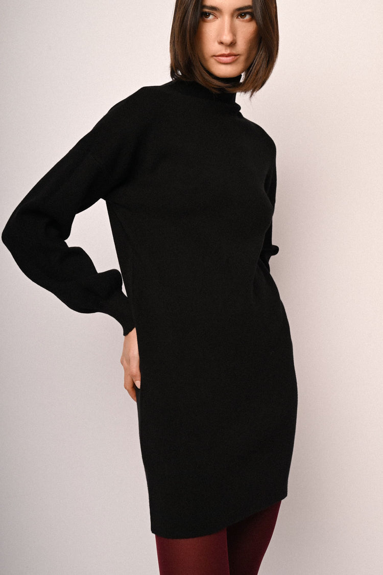 Long sleeved knit mini dress