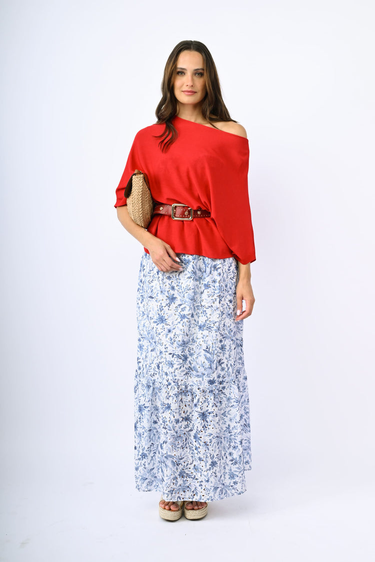 Batwing sleeves knit top