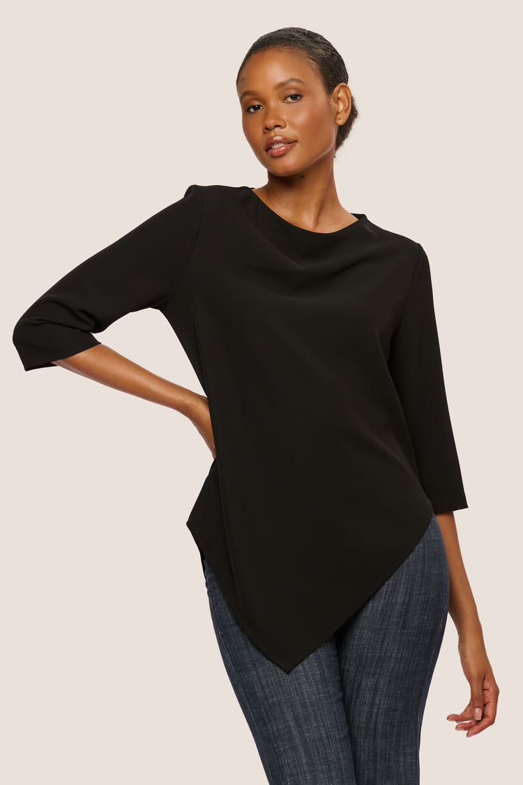 Asymmetric hem blouse