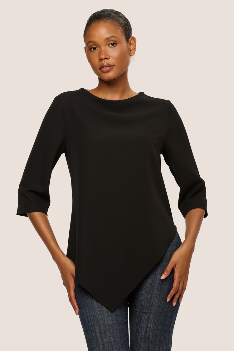 Asymmetric hem blouse