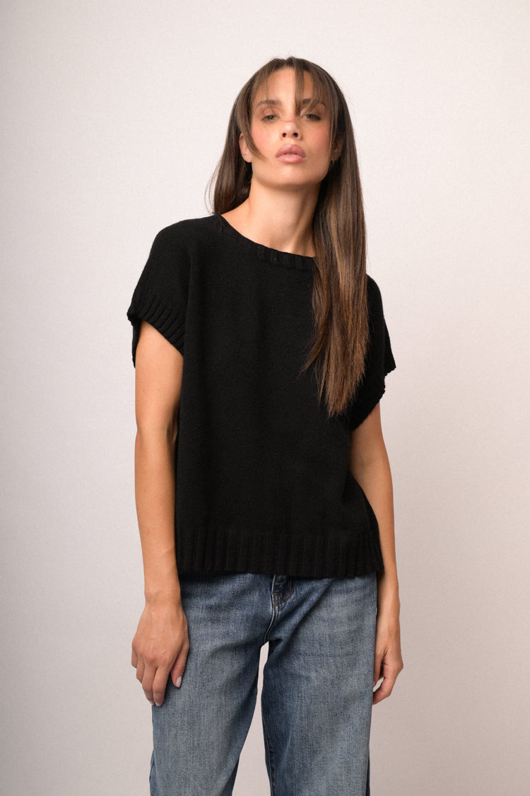 Maglia gilet scollo tondo
