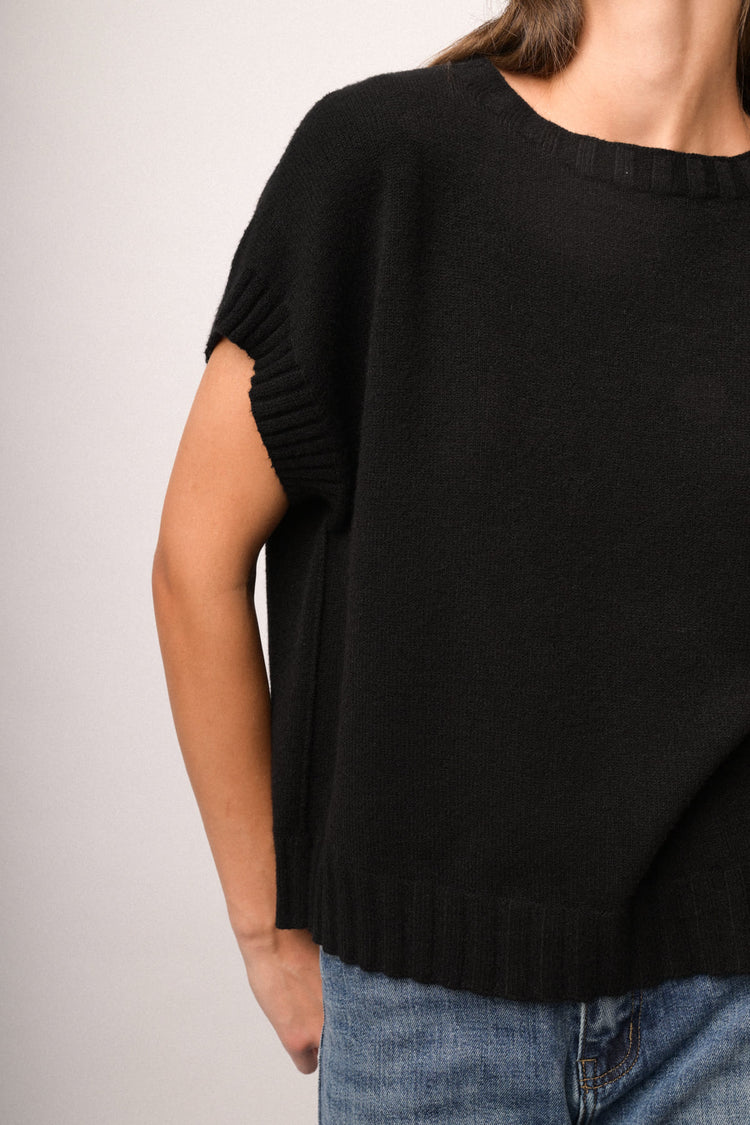 Maglia gilet scollo tondo