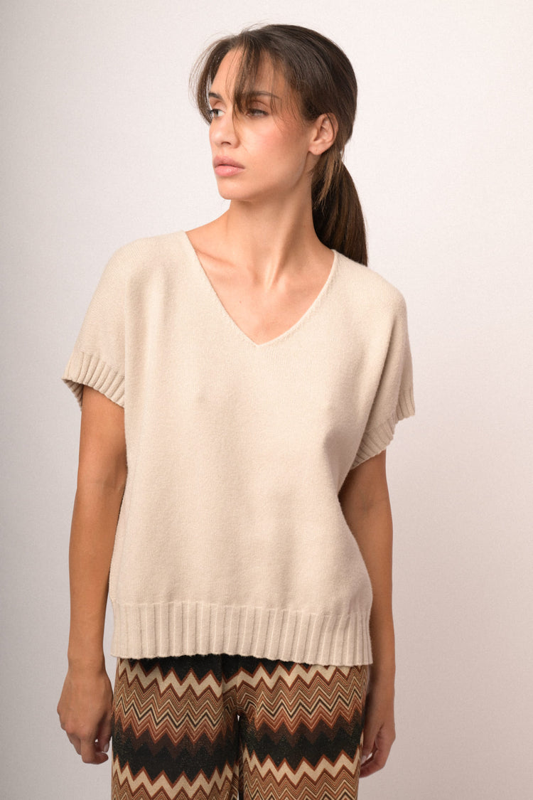 Maglia gilet scollo V
