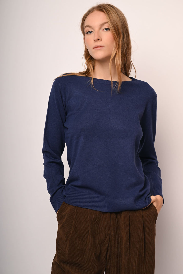 Wool-blend crew-neck sweater