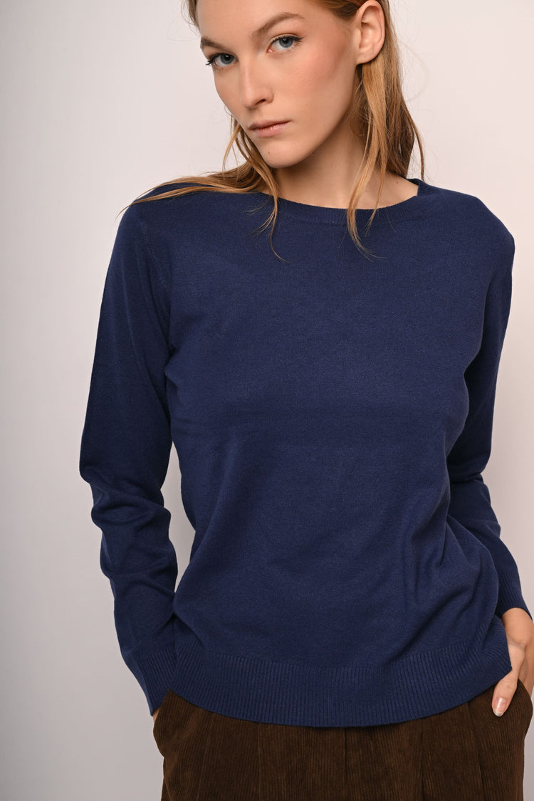 Wool-blend crew-neck sweater