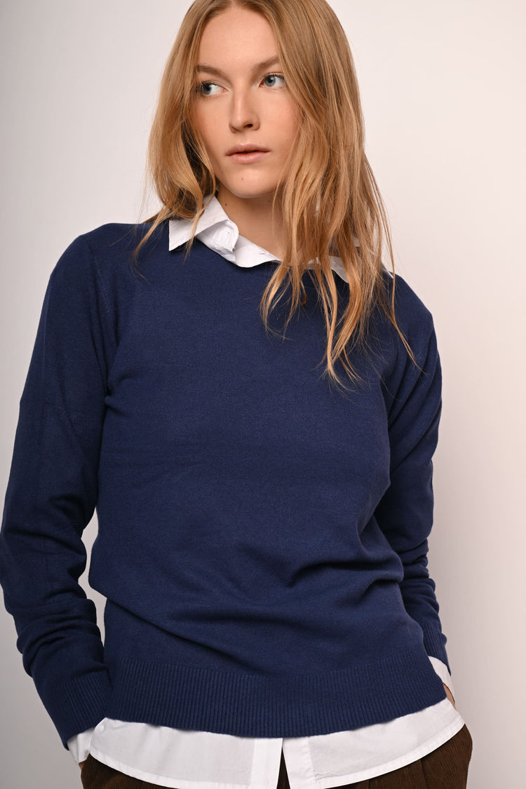 Wool-blend crew-neck sweater
