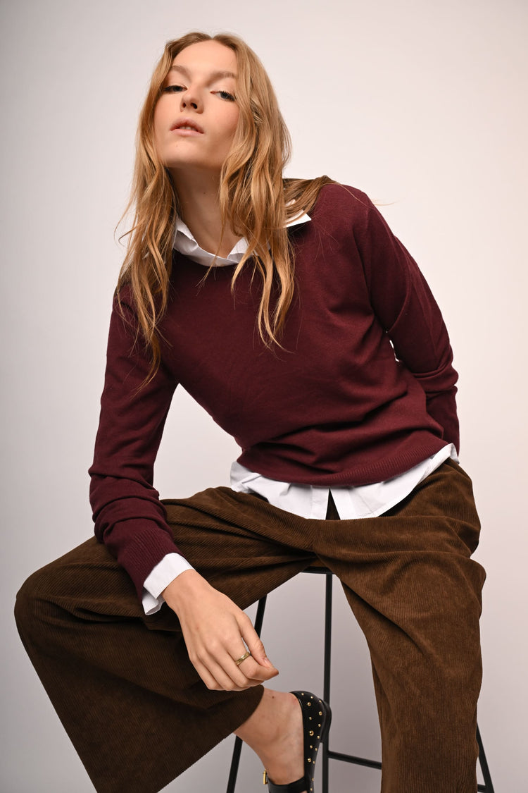 Wool-blend crew-neck sweater