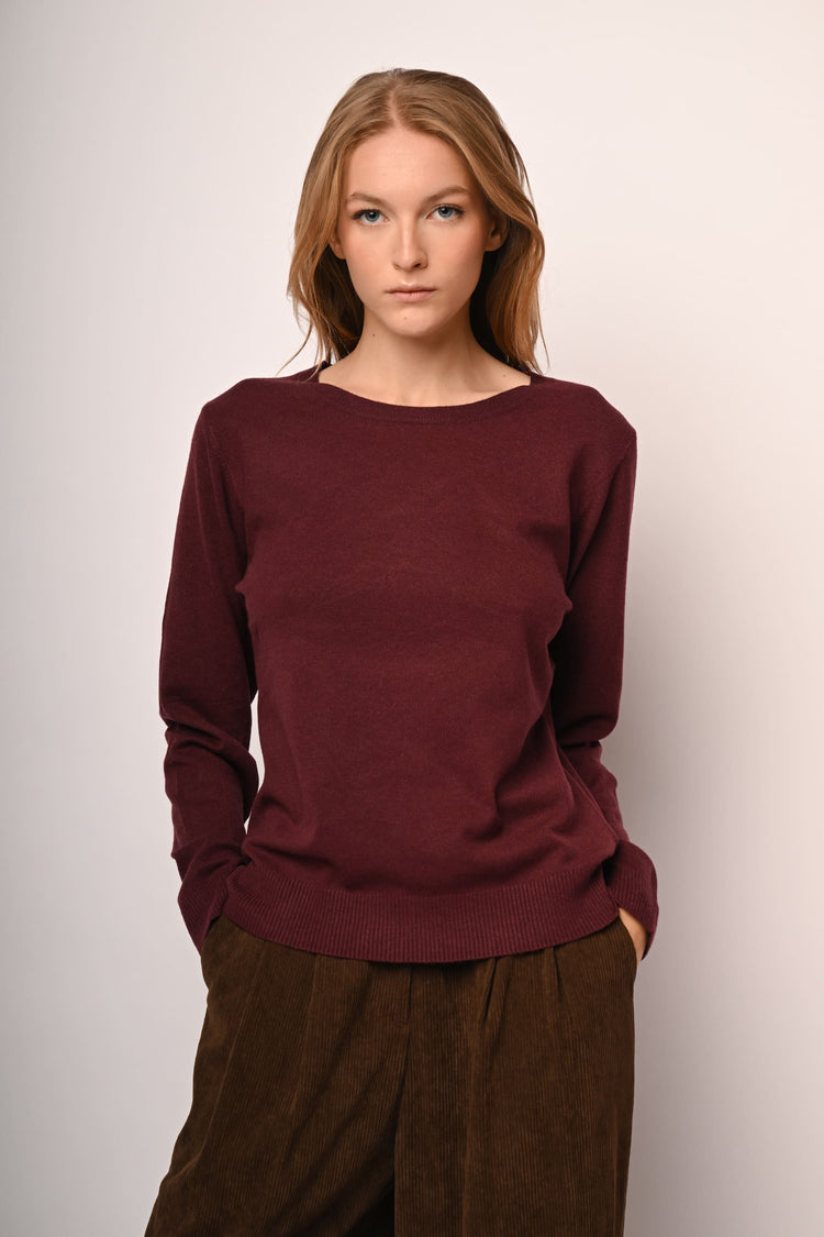Wool-blend crew-neck sweater