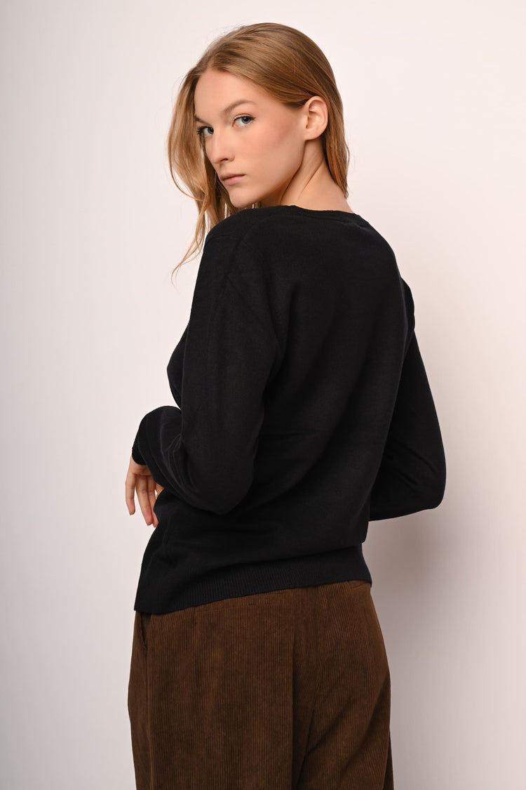 Wool-blend crew-neck sweater