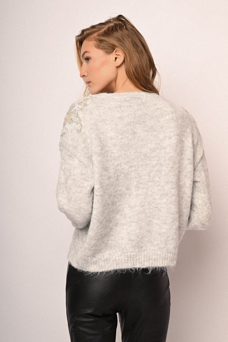 Rhinestone-embellished sweater
