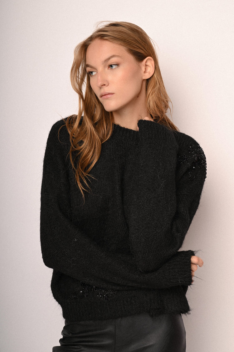 Rhinestone-embellished sweater