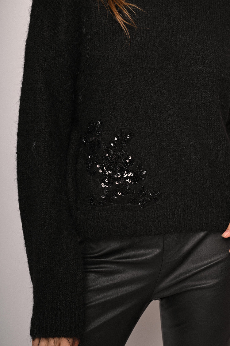 Rhinestone-embellished sweater