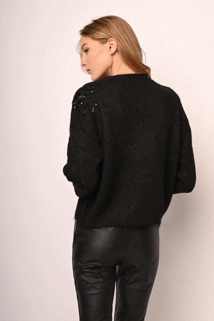 Rhinestone-embellished sweater