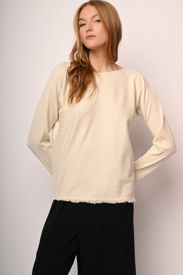 Fringed hem sweater