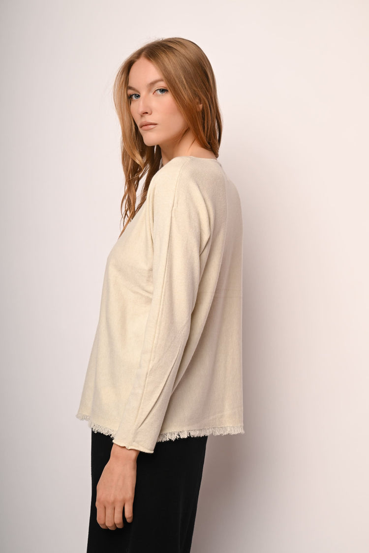 Fringed hem sweater