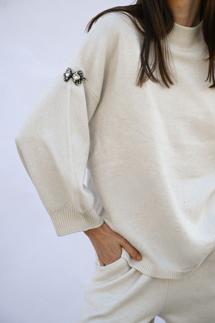 Jewel-details sweater