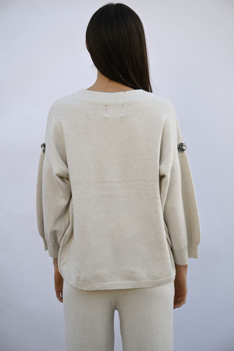 Jewel-details sweater