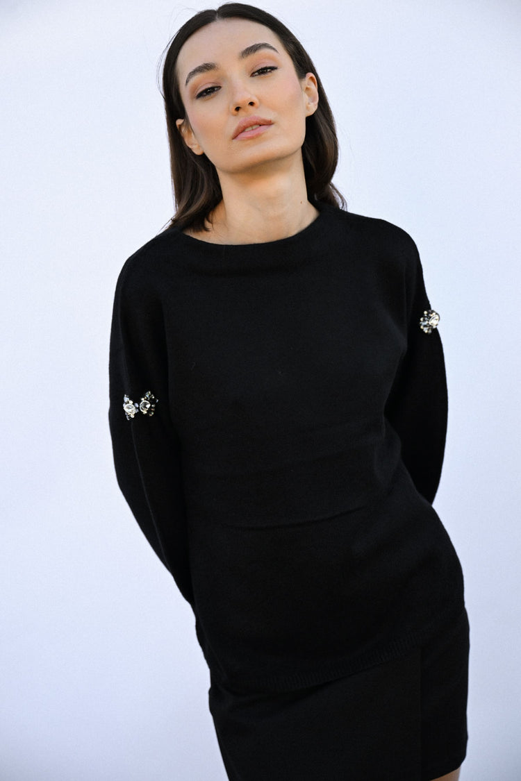 Jewel-details sweater
