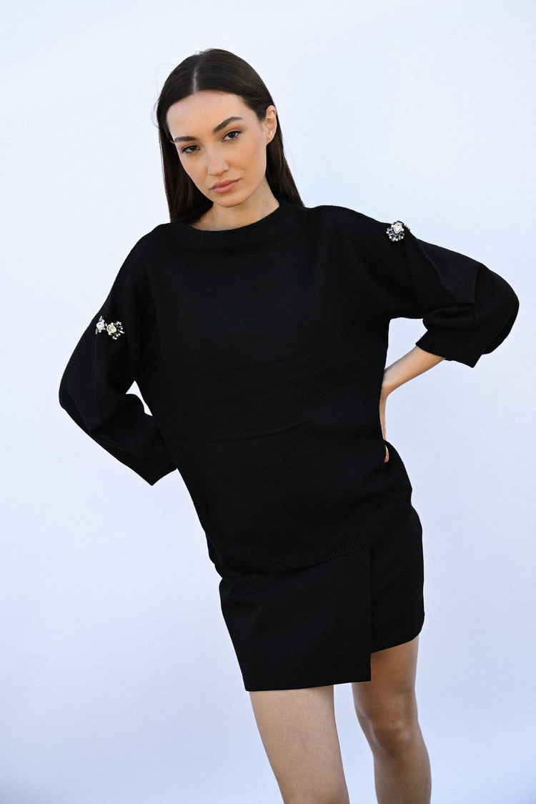 Jewel-details sweater
