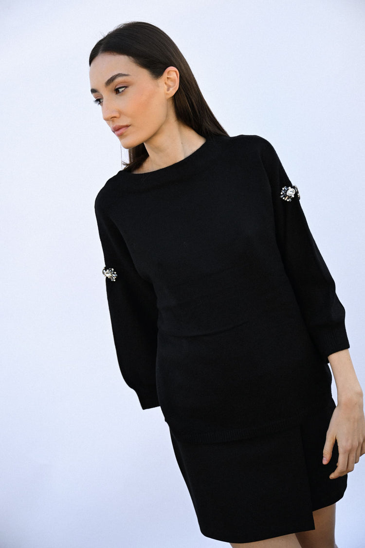 Jewel-details sweater