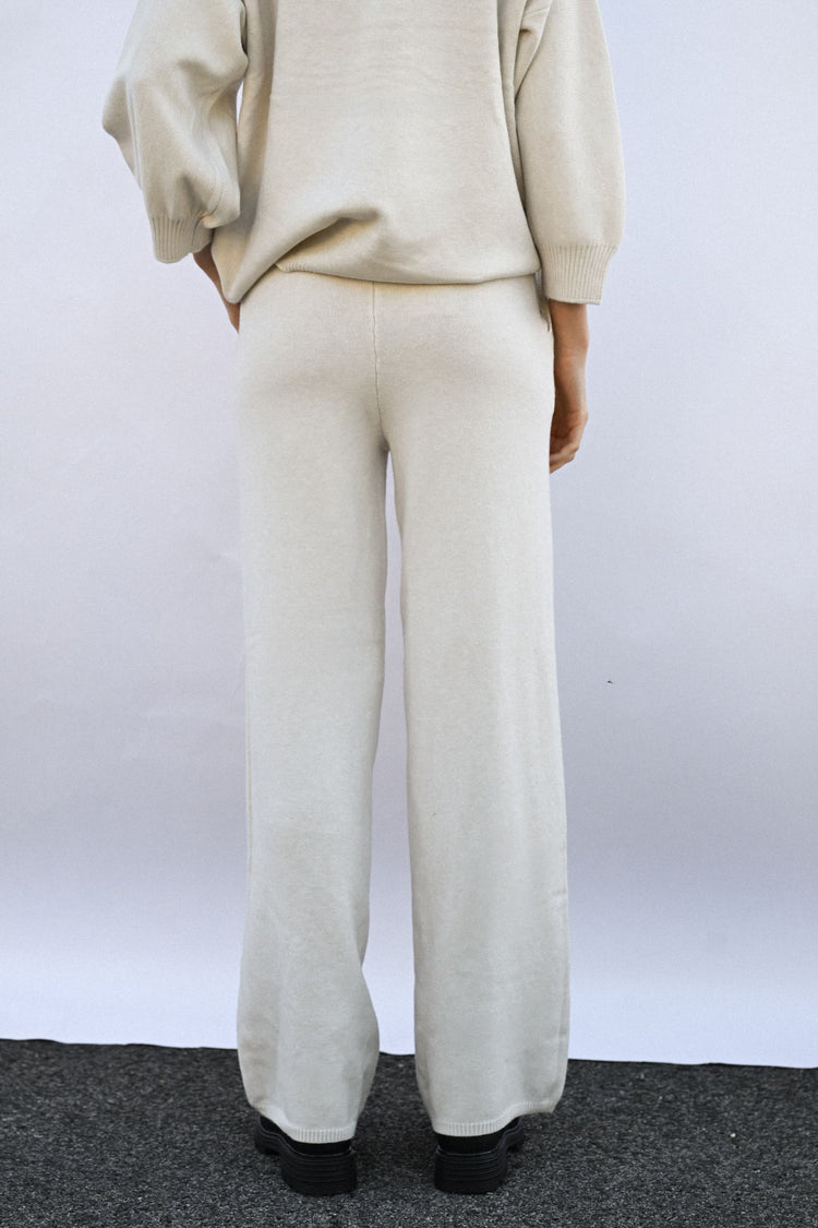 Knit wide-leg trousers