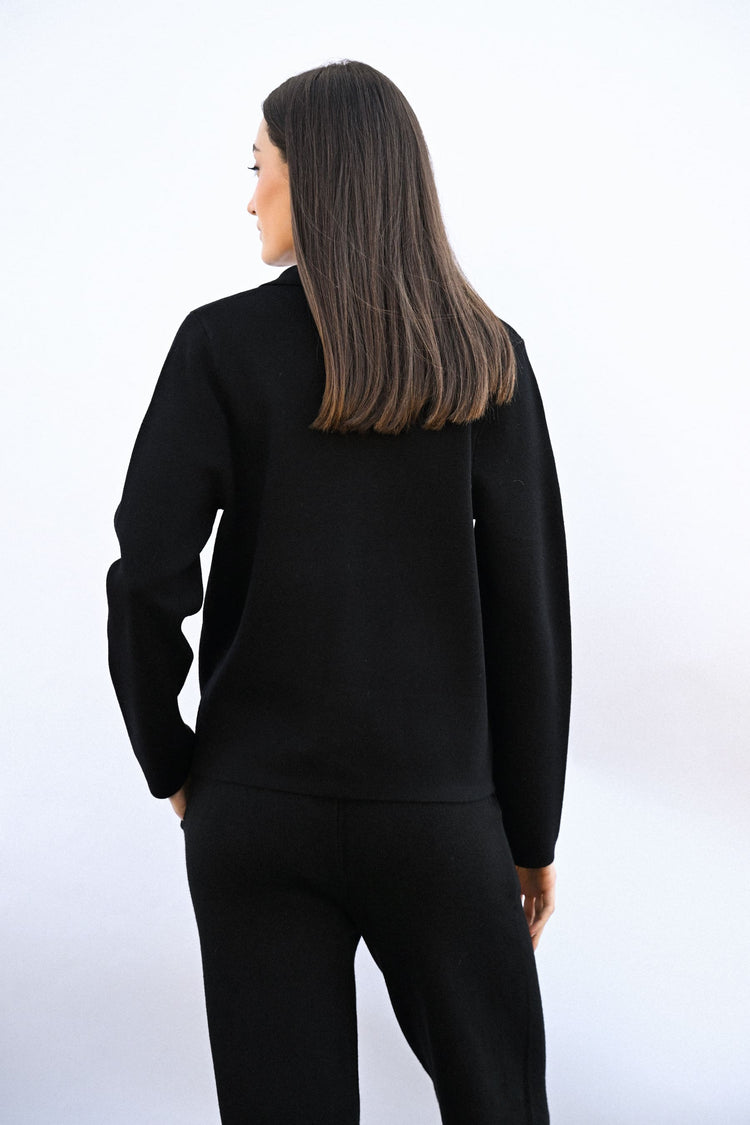 Knit wide-leg trousers