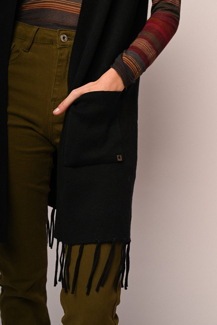 Cardigan smanicato lungo