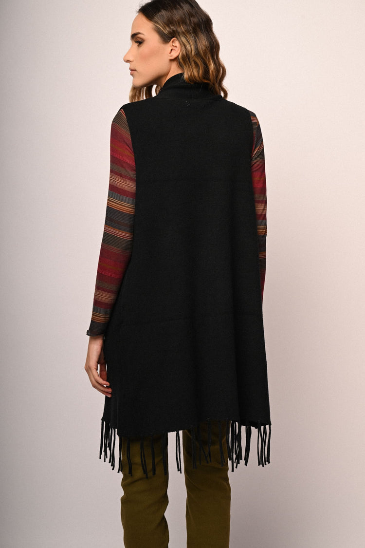 Cardigan smanicato lungo