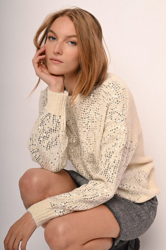 Sequin-embellished sweater