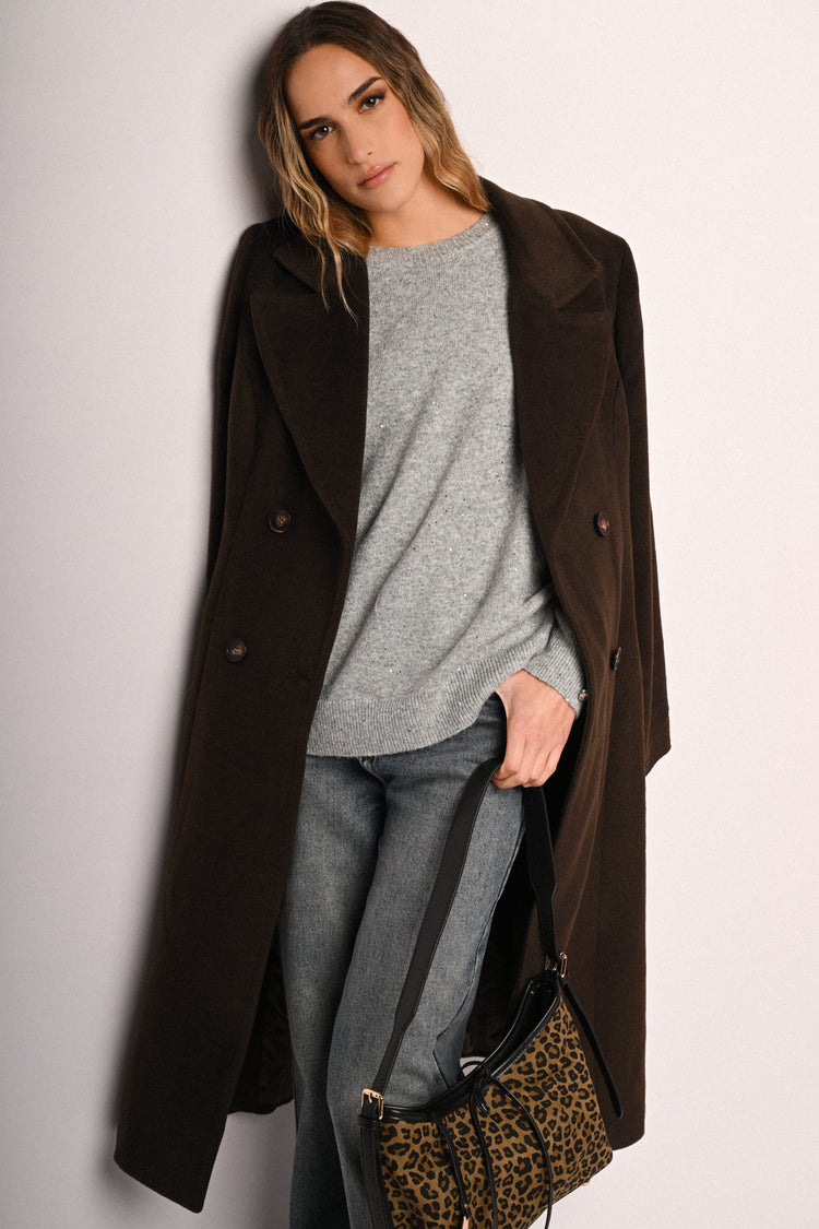 Heart-button and rhinestone sweater
