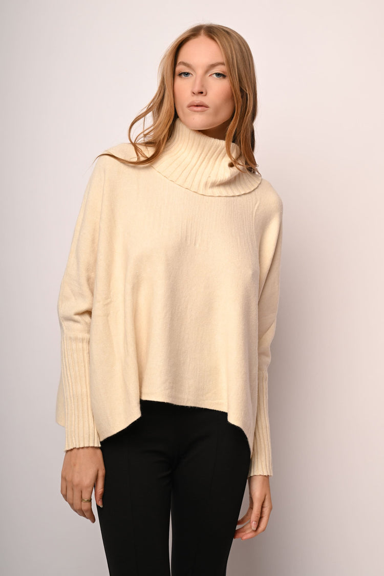 Batwing sleeves oversized turtleneck